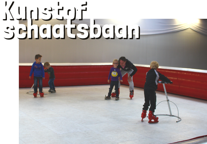 Maxifun attractieverhuur verhuurt een complete kunststof schaatsbaan.